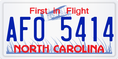 NC license plate AFO5414