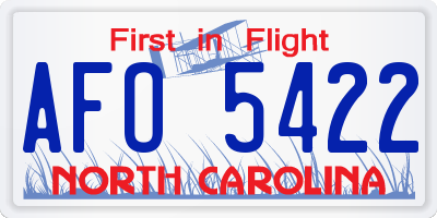 NC license plate AFO5422