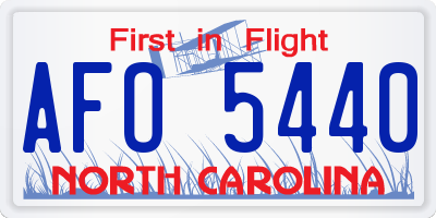 NC license plate AFO5440