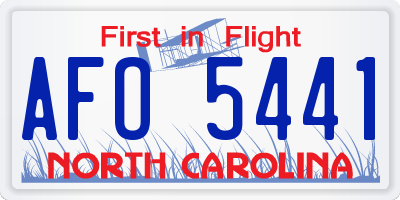 NC license plate AFO5441