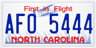 NC license plate AFO5444