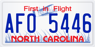 NC license plate AFO5446