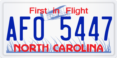 NC license plate AFO5447