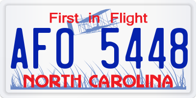 NC license plate AFO5448