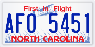 NC license plate AFO5451