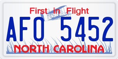 NC license plate AFO5452