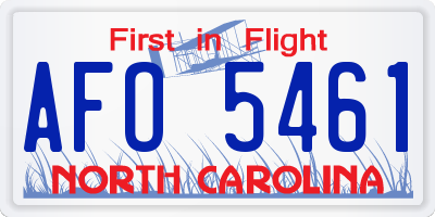 NC license plate AFO5461