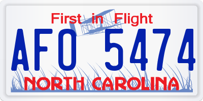 NC license plate AFO5474