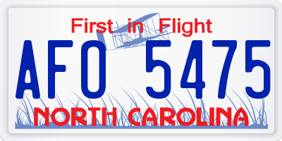 NC license plate AFO5475