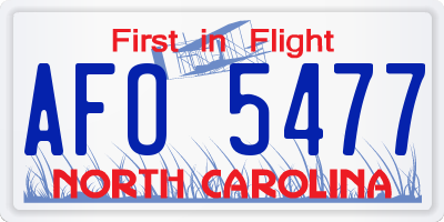NC license plate AFO5477