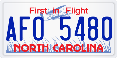 NC license plate AFO5480