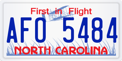 NC license plate AFO5484