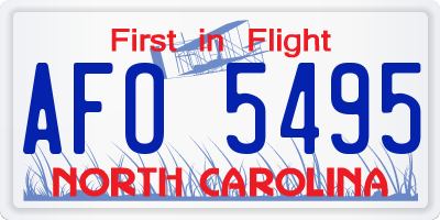 NC license plate AFO5495