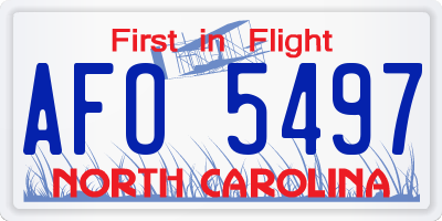 NC license plate AFO5497