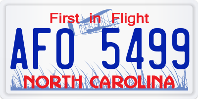 NC license plate AFO5499