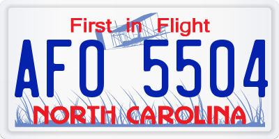 NC license plate AFO5504