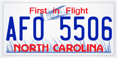 NC license plate AFO5506