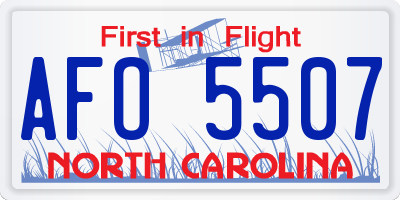 NC license plate AFO5507