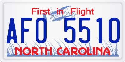 NC license plate AFO5510
