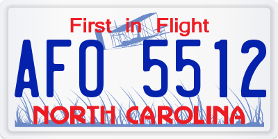 NC license plate AFO5512