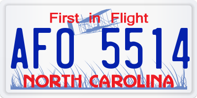 NC license plate AFO5514