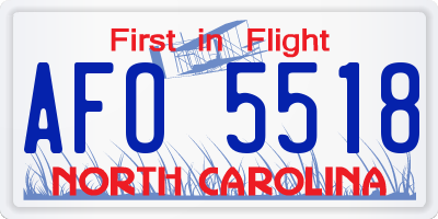 NC license plate AFO5518
