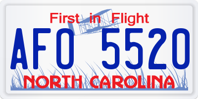 NC license plate AFO5520