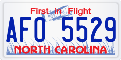 NC license plate AFO5529