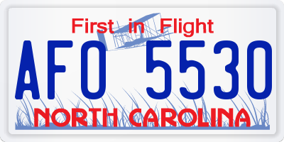 NC license plate AFO5530