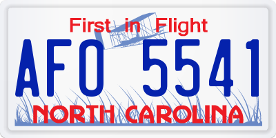 NC license plate AFO5541