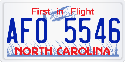 NC license plate AFO5546