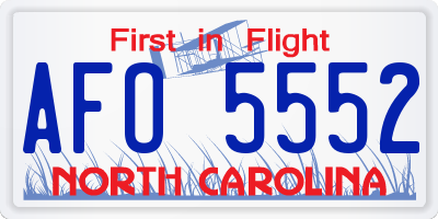 NC license plate AFO5552