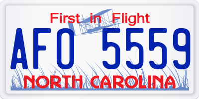 NC license plate AFO5559