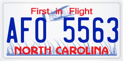 NC license plate AFO5563