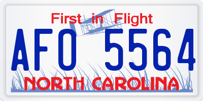 NC license plate AFO5564