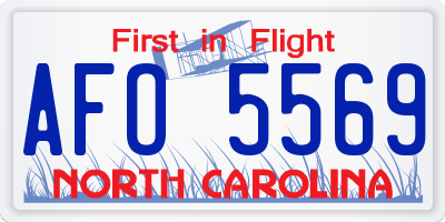 NC license plate AFO5569