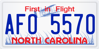 NC license plate AFO5570