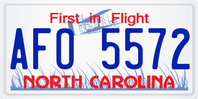NC license plate AFO5572