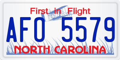 NC license plate AFO5579