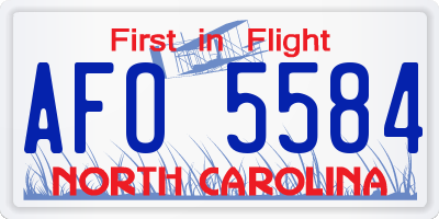 NC license plate AFO5584
