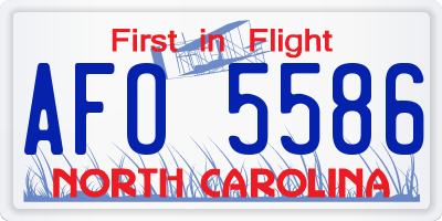 NC license plate AFO5586