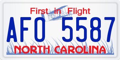 NC license plate AFO5587