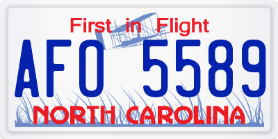 NC license plate AFO5589