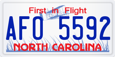 NC license plate AFO5592