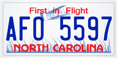 NC license plate AFO5597