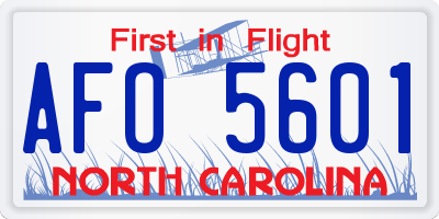 NC license plate AFO5601