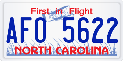 NC license plate AFO5622