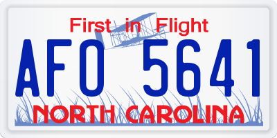 NC license plate AFO5641