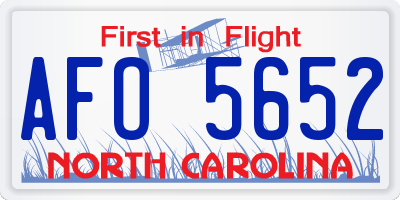 NC license plate AFO5652