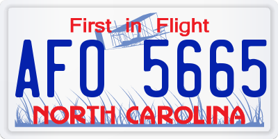 NC license plate AFO5665